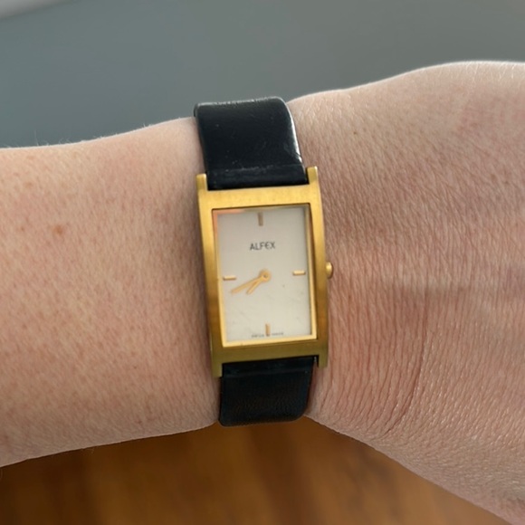 Alfex Gold and Black Women’s Watch with Elegant Design